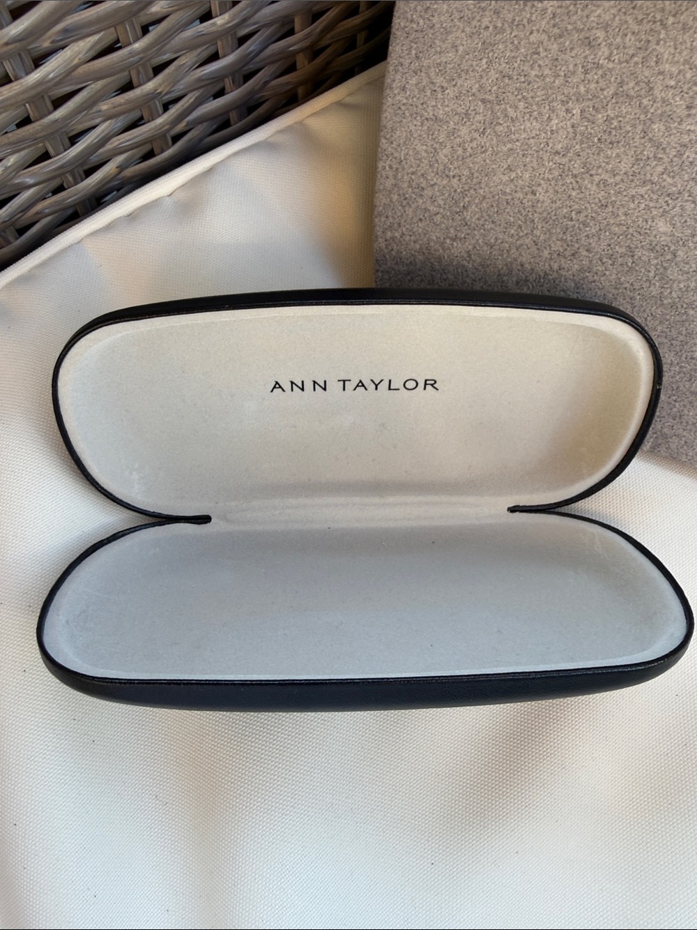 Ann Taylor Black and Cream Eyeglass Case